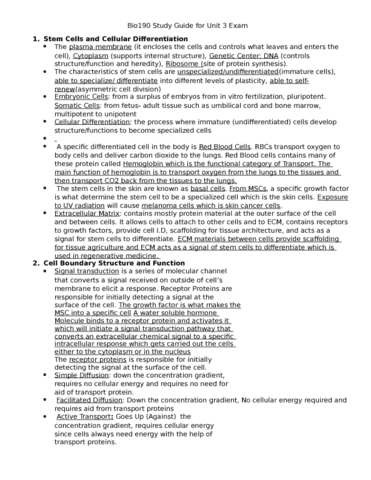 Cell Energy Study Guide