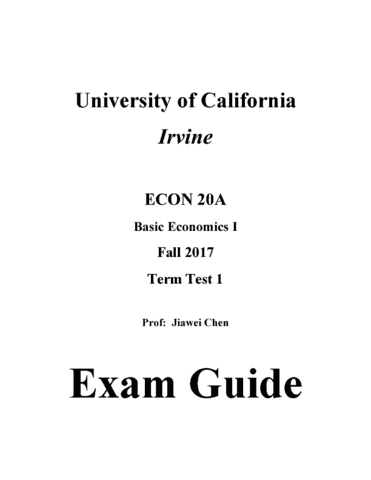 Econ 20a At University Of California Irvine