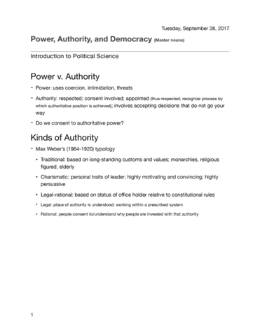 what is authority in political science